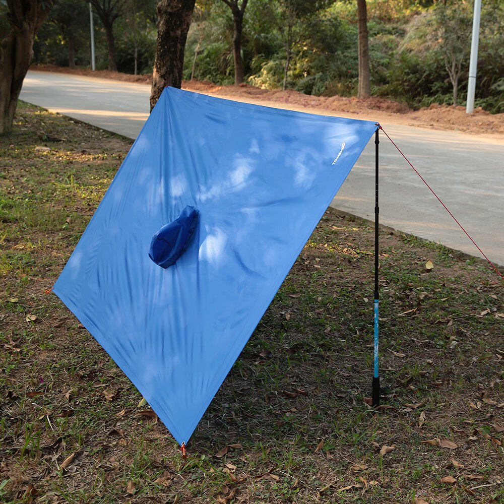 Cheap Goat Tents TOMSHOO Multifunctional Lightweight Raincoat with Hood Outdoor Rain Cover Poncho Camping Picnic Sunshine Canopy Shelter Mat Tents 